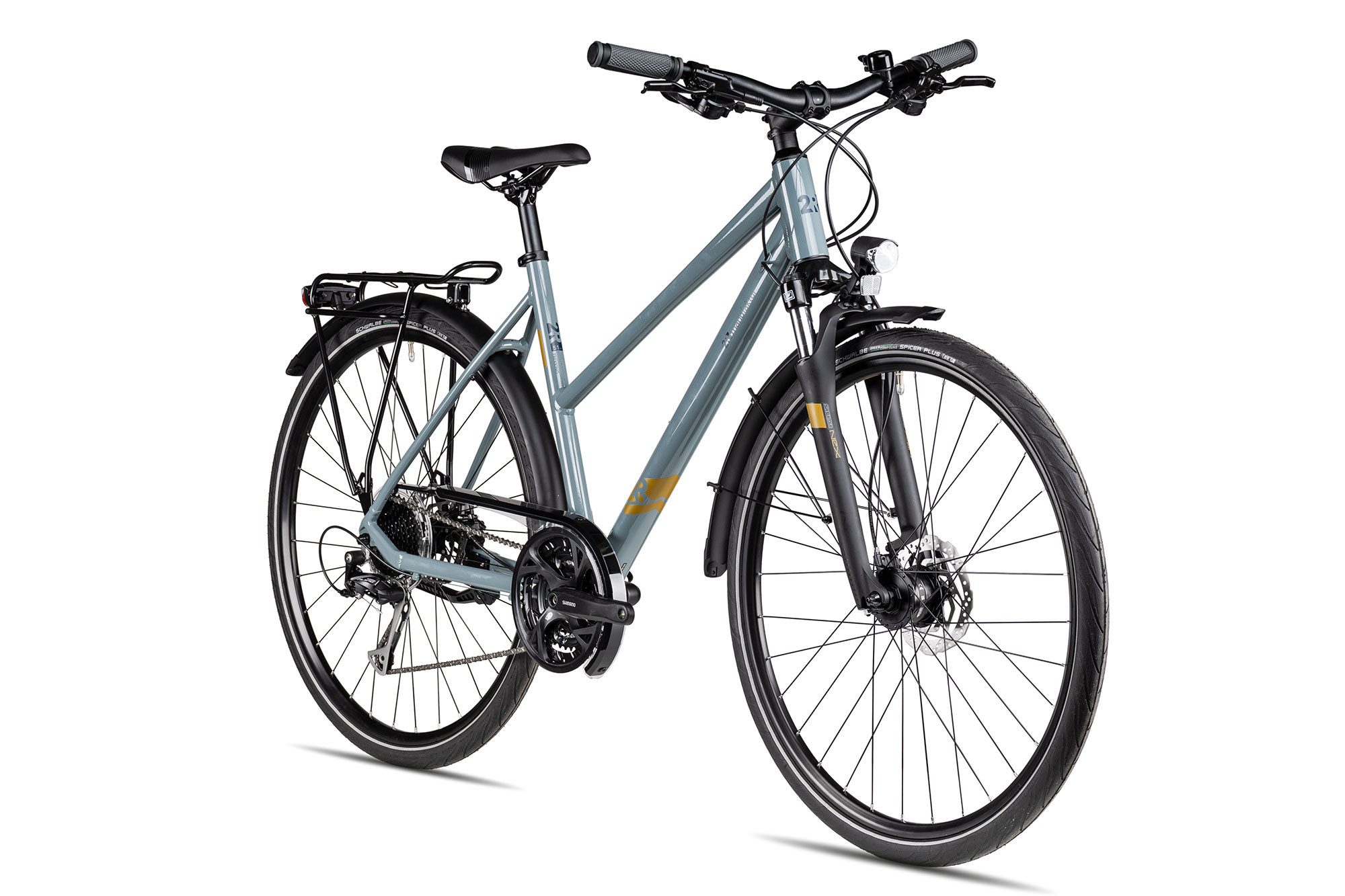 2R Manufaktur Trekkingrad TRS27 Trapez, 27 Gang Shimano RD-T4100 Alivio-9 Schaltwerk, Kettenschaltung, Damenrad Trekkingrad 28 Zoll blau