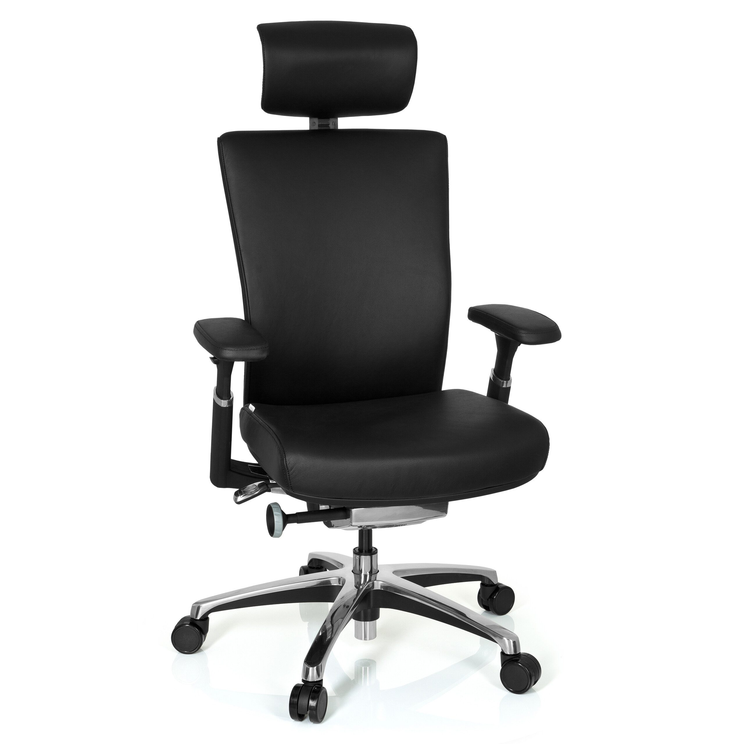 hjh OFFICE Drehstuhl Profi Bürostuhl NOVA Leder (1 St), Ergonomischer Chefsessel, Schreibtischstuhl höhenverstellbar
