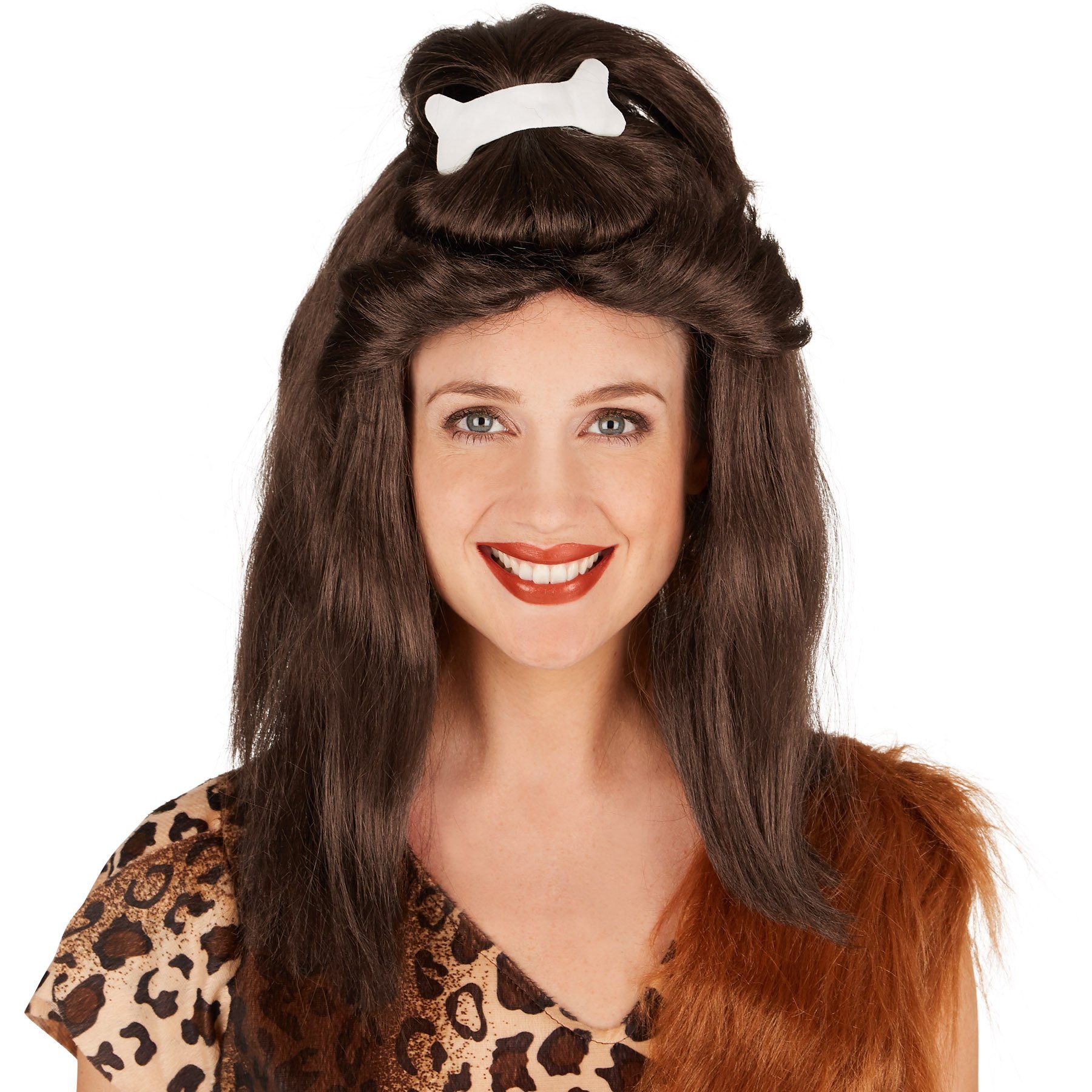 dressforfun Kostüm-Perücke Frauenperücke Steinzeit Knochen