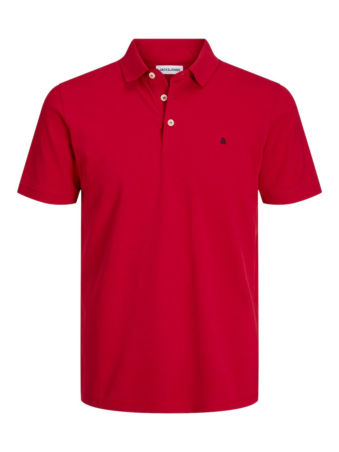 Jack & Jones Poloshirt Polo Shirt JJEPAULOS Sommer Hemd Kragen Pique Cotton (1-tlg) 3613 in Rot-2