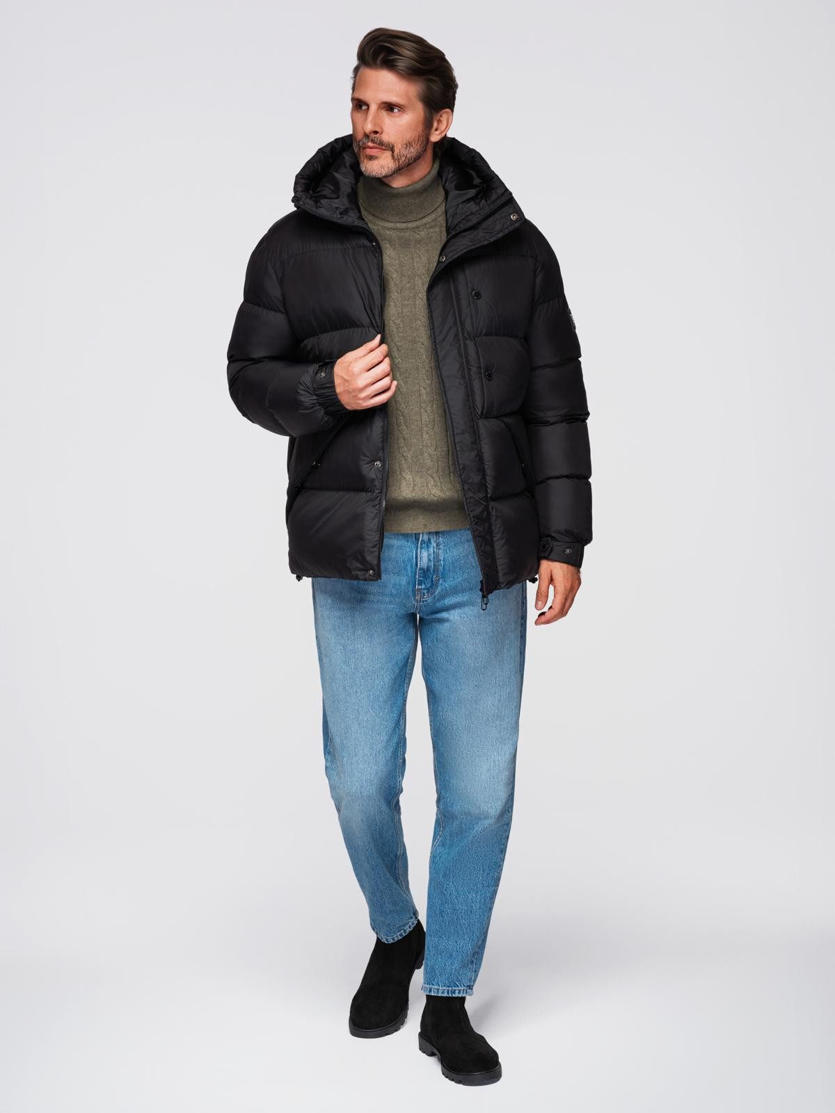 OMBRE Winterjacke Gesteppte Herrenjacke mit hoch schließendem Kapuzenkragen – Bild 5 von 5
