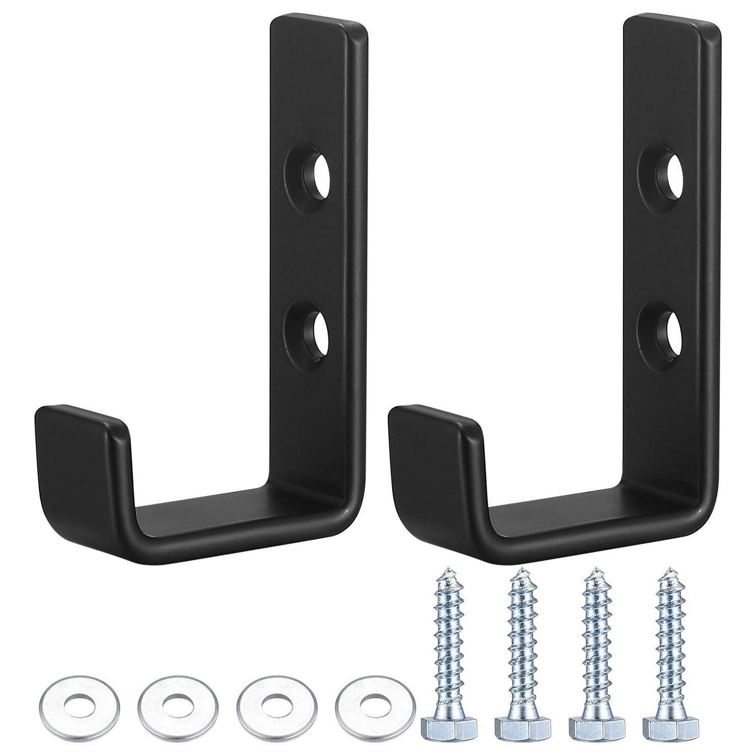 LuxusKollektion Wandhaken Schwerlast Wandhaken J-Form Schwarz 2Stk