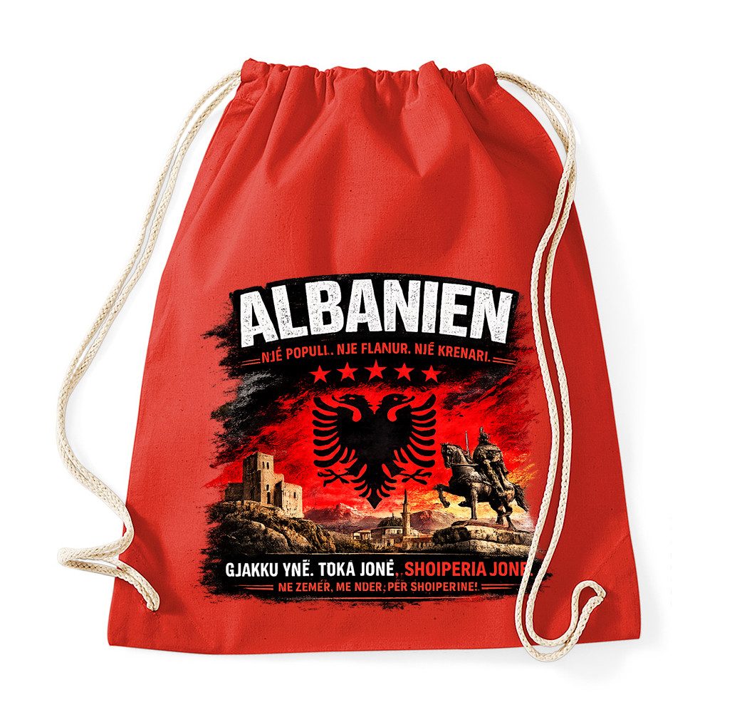 Blondie & Brownie Turnbeutel AlbanienStolz Beutel Print Turnbeutel Doppeladler Heimat Motiv Bag (Einzelset, Einzelartikel), AlbanienStolz_Beutel