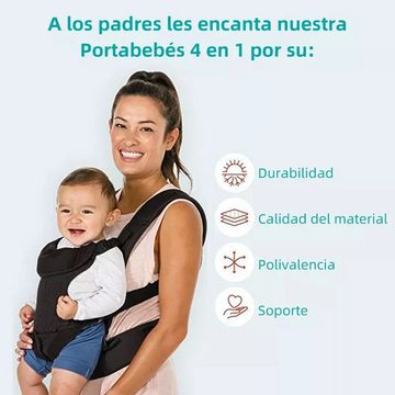Cbei Bauchtrage Babytrage für Neugeborene und Kleinkinder Ergonomische 4-in-1 (Ergonomische Babytrage, 4 Tragemöglichkeiten, 1-tlg., Bauchtrage Rückentrage für Babys & Kleinkinder (3-15 kg)
