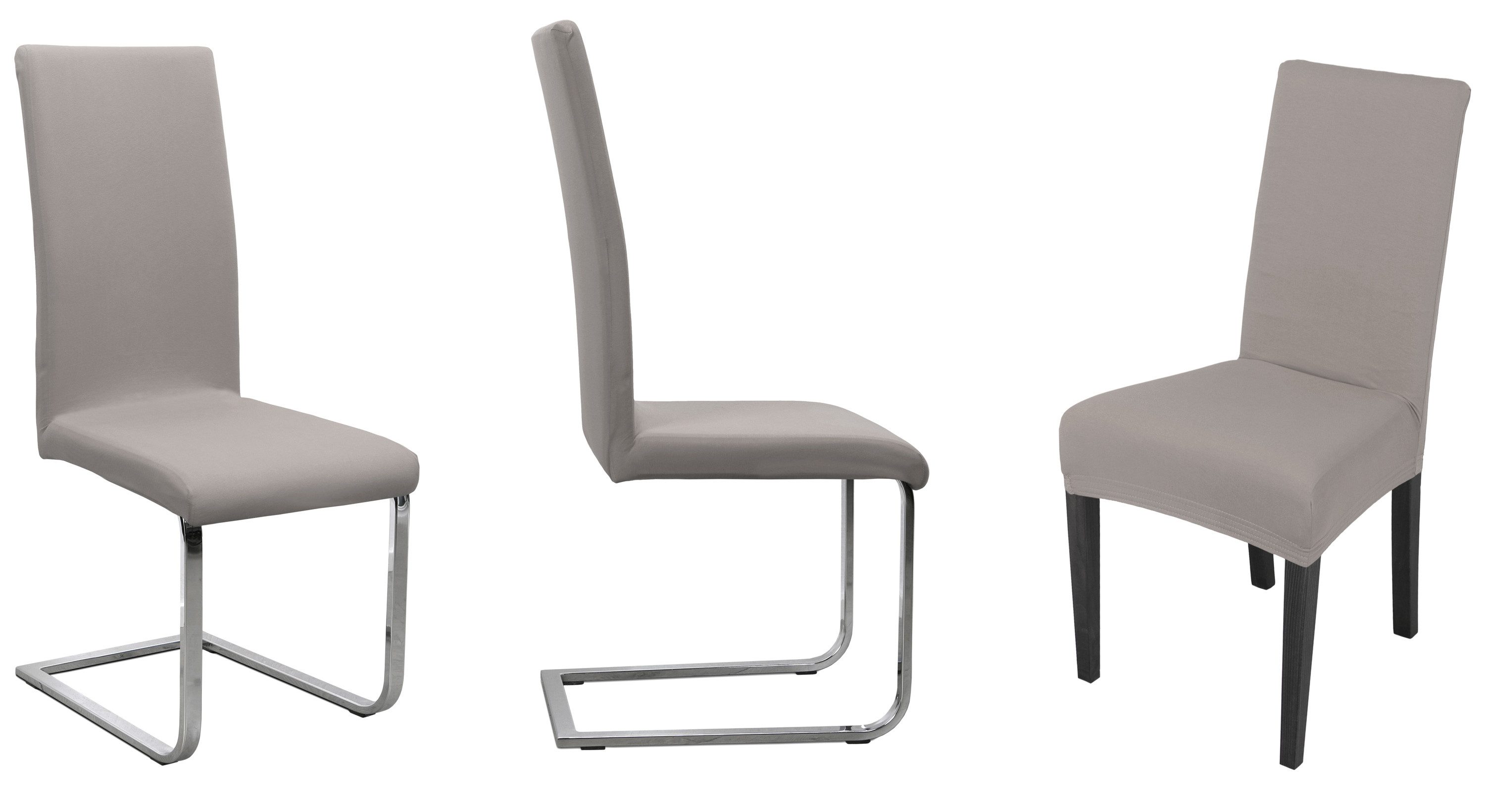 Beautex Stuhlhusse Jersey Baumwolle elastisch für Stühle und Schwingstühle 6er Set