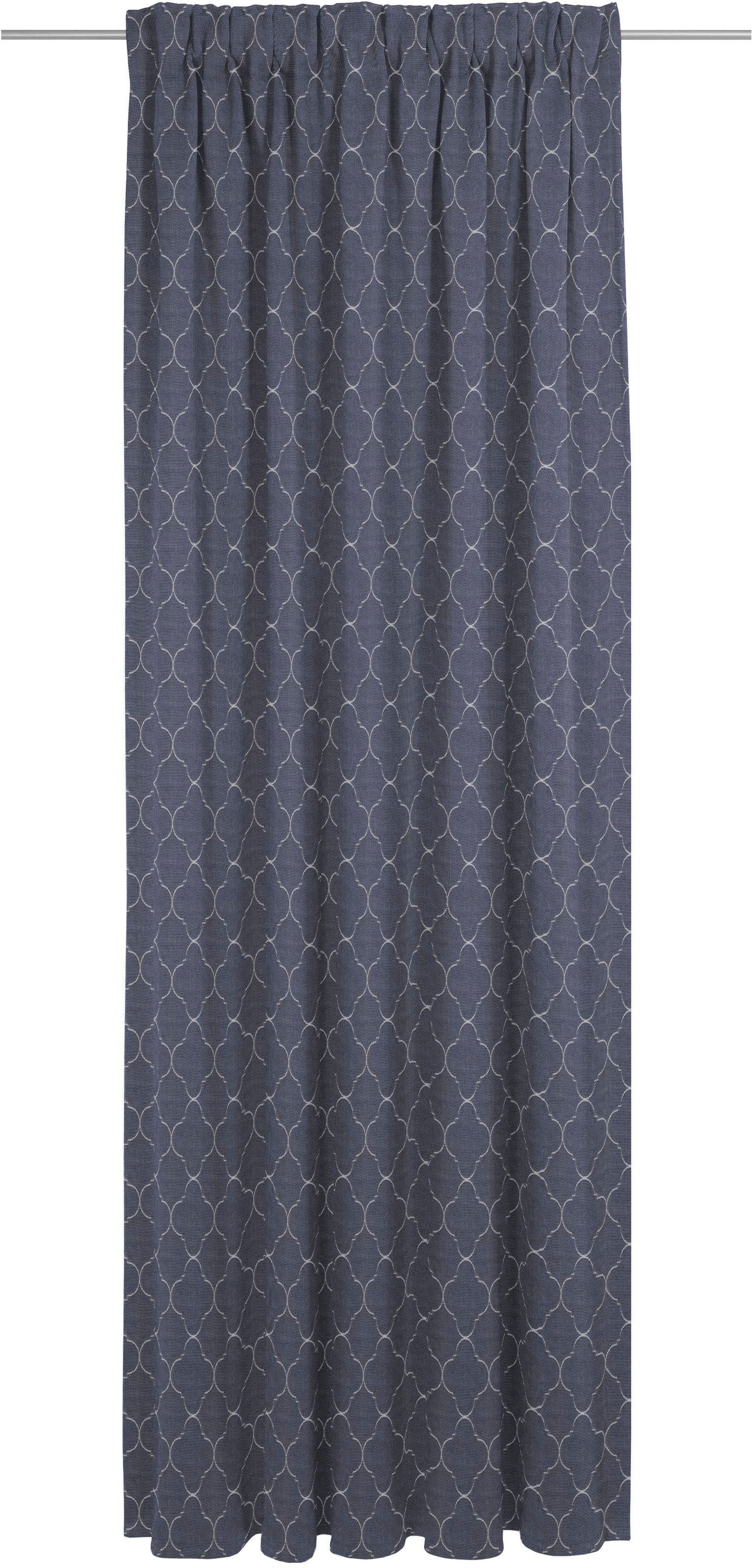 Vorhang Indian Cortezada light, Adam, Multifunktionsband (1 St), blickdicht, Jacquard, nachhaltig aus Bio-Baumwolle dunkelblau