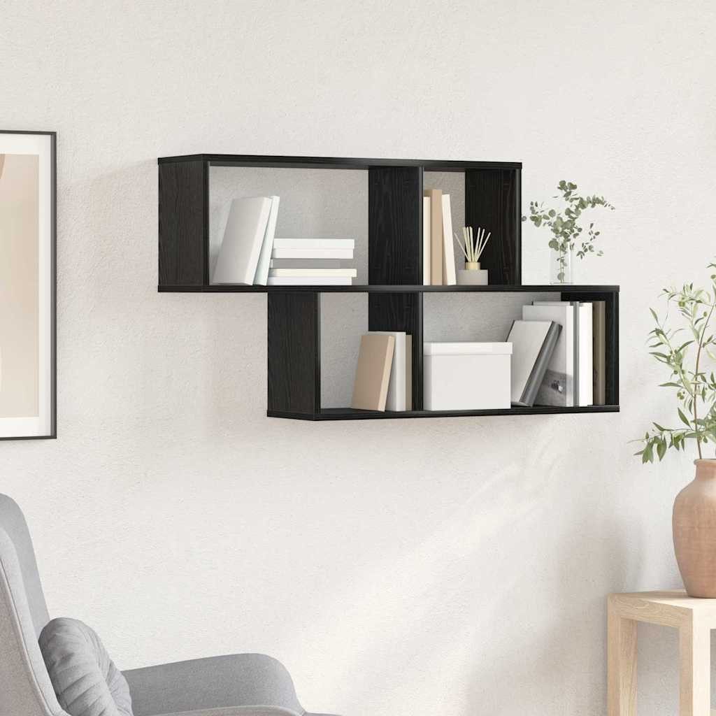 vidaXL Wandregal vidaXL Wandregal Wandhalterung Schwarz Holzwerkstoff