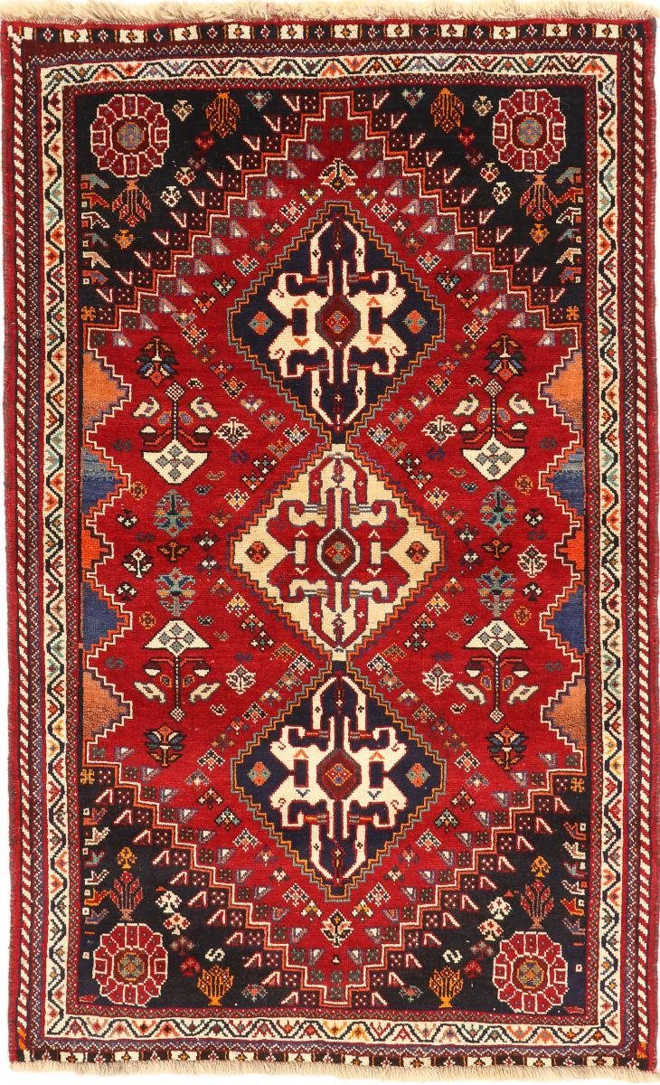 Orientteppich Shiraz 106x173 Handgeknüpfter Orientteppich / Perserteppich, Nain Trading, rechteckig, Höhe: 10 mm