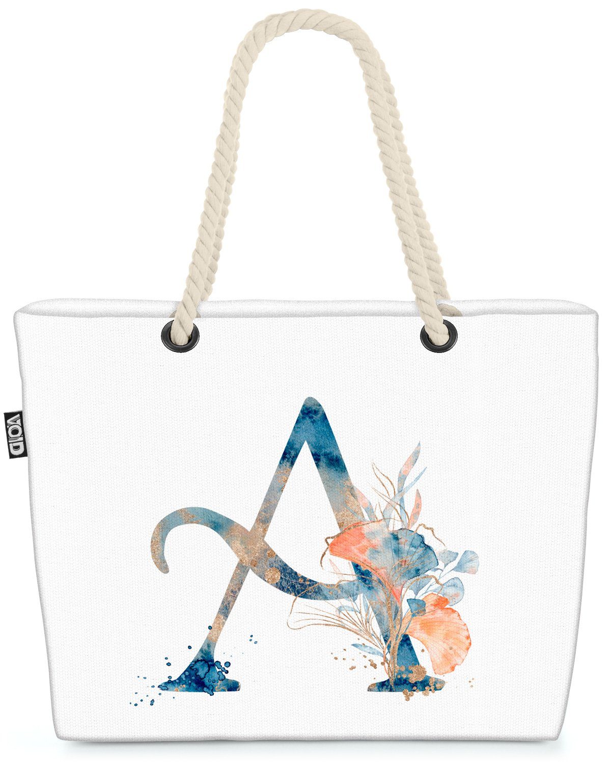 VOID Strandtasche (1-tlg), A Buchstaben Schrift Namen A Buchstabe Namen Wasserfarben Geburtstag