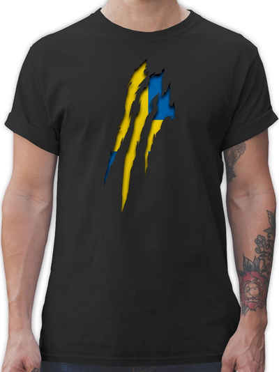 Shirtracer T-Shirt »Schweden Krallenspuren - Fussball WM 2022 - Herren Premium T-Shirt« schweden trikot herren - t-shirt fussball - t-shirts wm - t shirts em