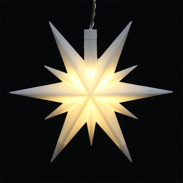 SIGRO LED Stern Weihnachtsstern mit Timer Weiß, LED, Fensterstern beleuchtet inkl. Batteriefach