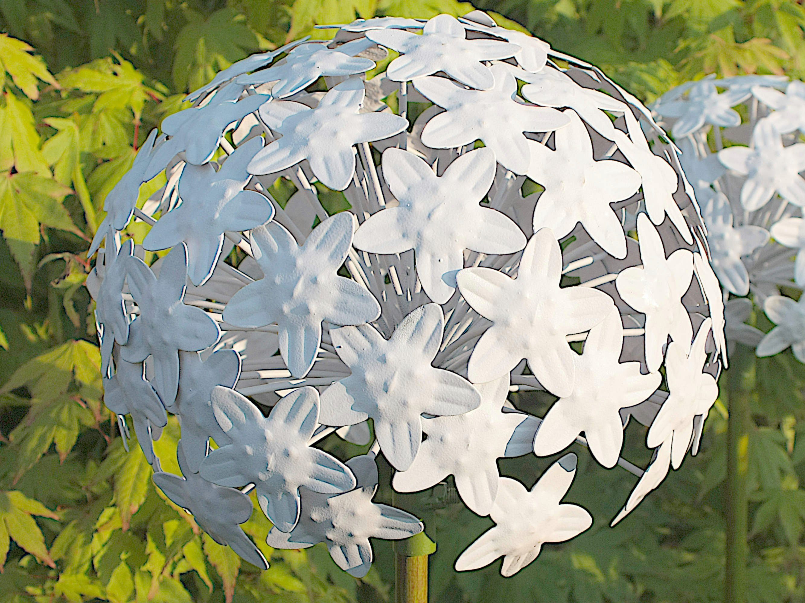 Paulslandhaus Gartenstecker Pflanzstecker Allium Weiß, Beetstecker, Gartenstecker Metall