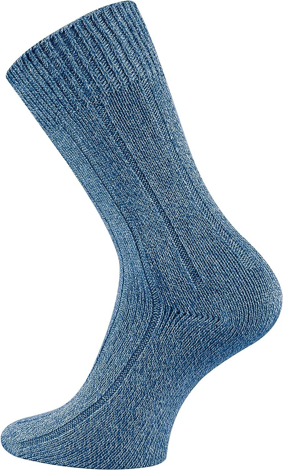 TippTexx 24 Socken 3 Paar warme Winter Bambussocken mit Baumwolle, Ripp-Struktur Jeans