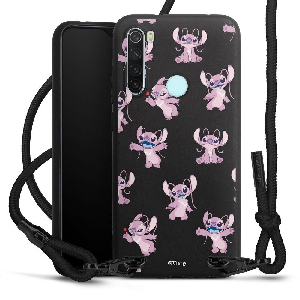 DeinDesign Handyhülle Lilo & Stitch Engel Disney Angel Faces Pattern Transparent, Xiaomi Redmi Note 8 Premium Handykette Hülle mit Band Cover mit Kette