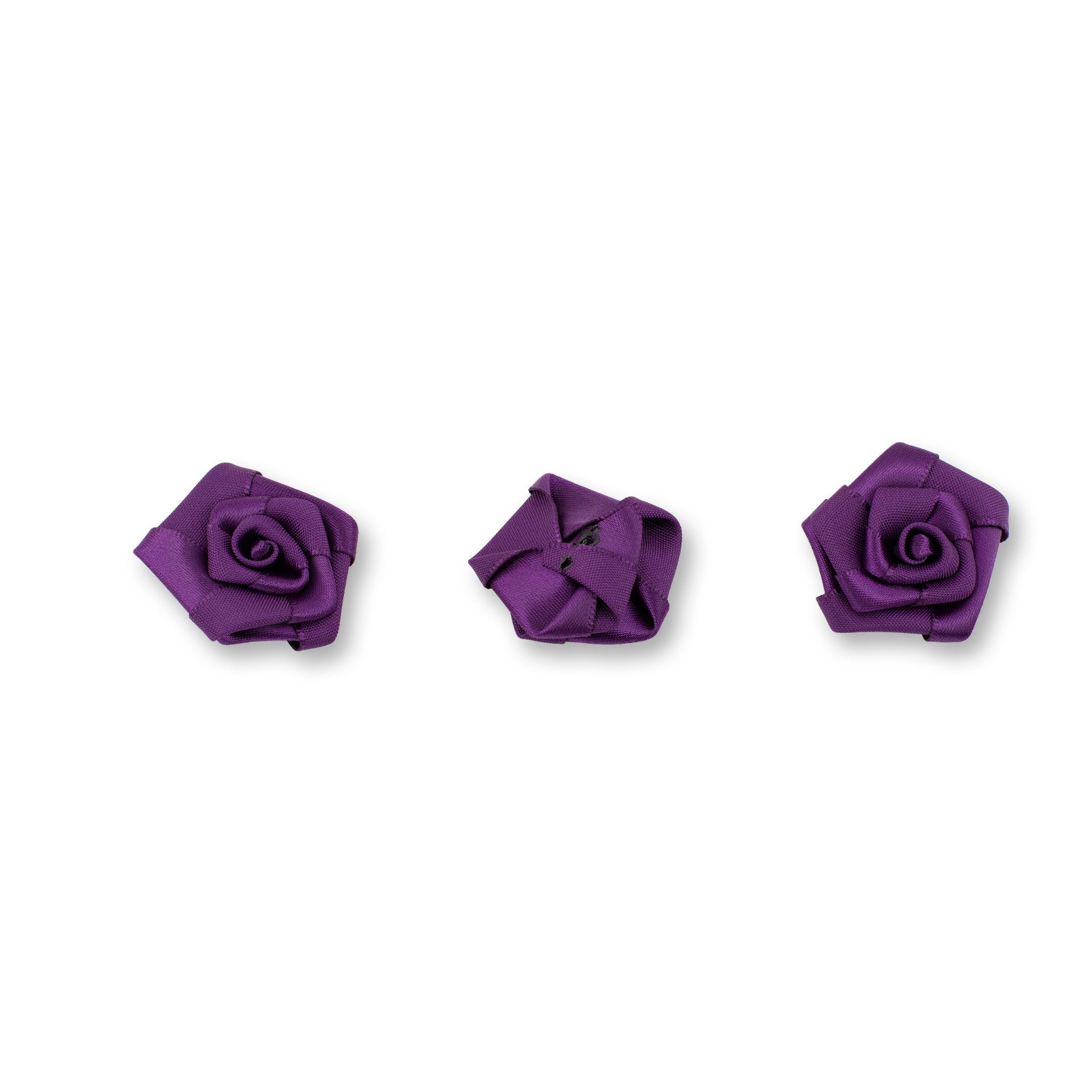 Creativery Streudeko, Satinrosen 3cm zum Basteln & Aufnähen 10 Stück Pflaume