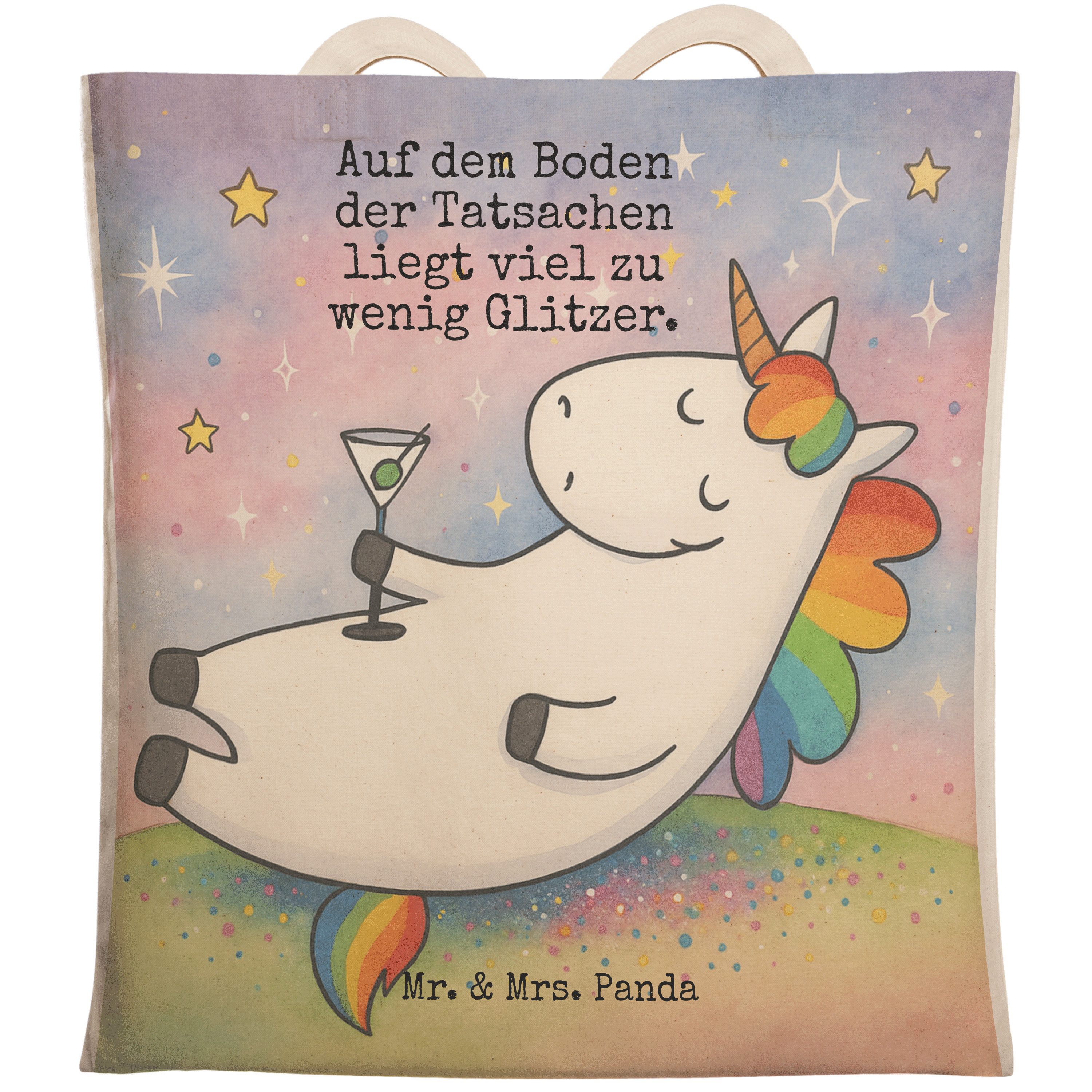 Tragetasche Einhorn Cocktail Design, Tote Bag, Weiß, Tasche, Einhörner, Caipirinh