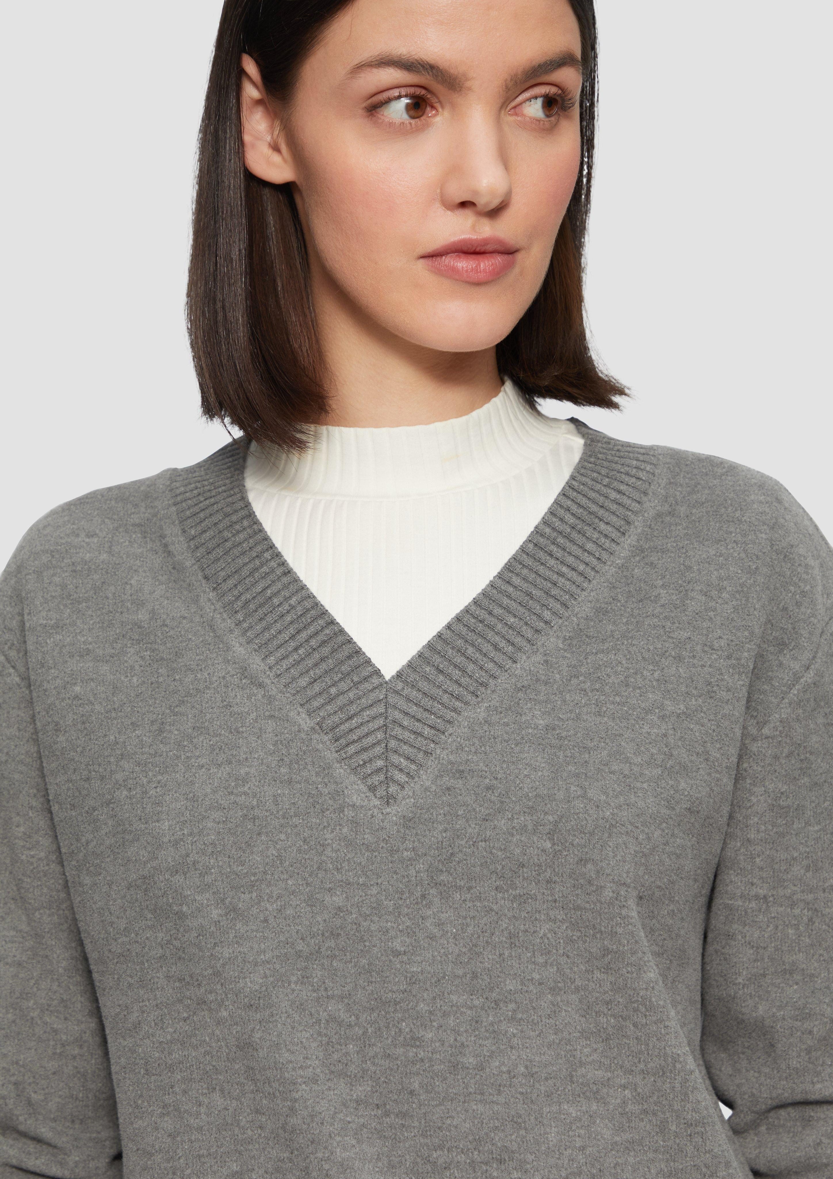 s.Oliver Sweatshirt Weiches Sweatshirt mit V-Ausschnitt günstig online kaufen