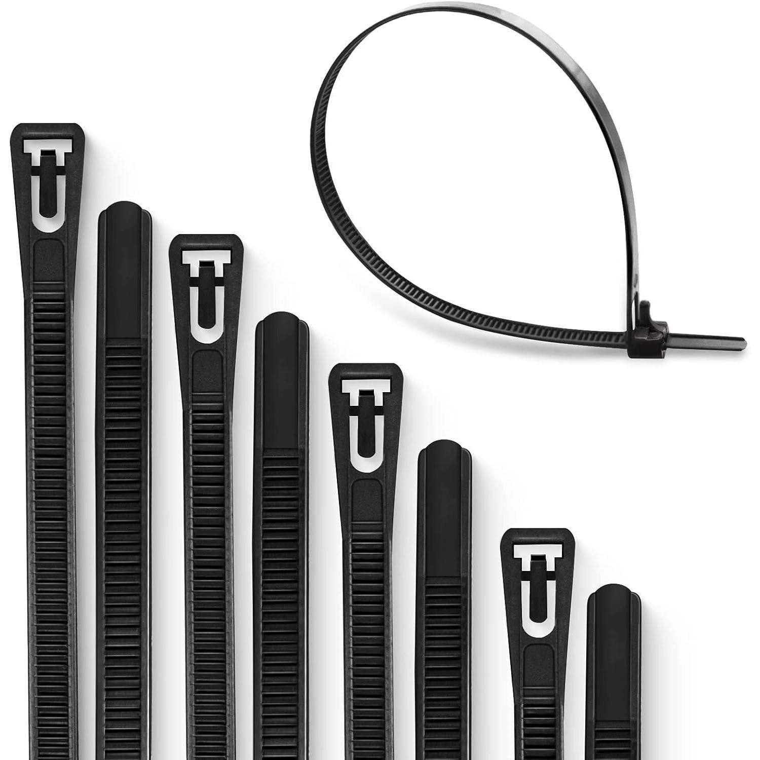 LuxusKollektion Kabelbinder Kabelbinder wiederverwendbar 100 Stück UV 250mm x 7.6mm Schwarz (100-St)