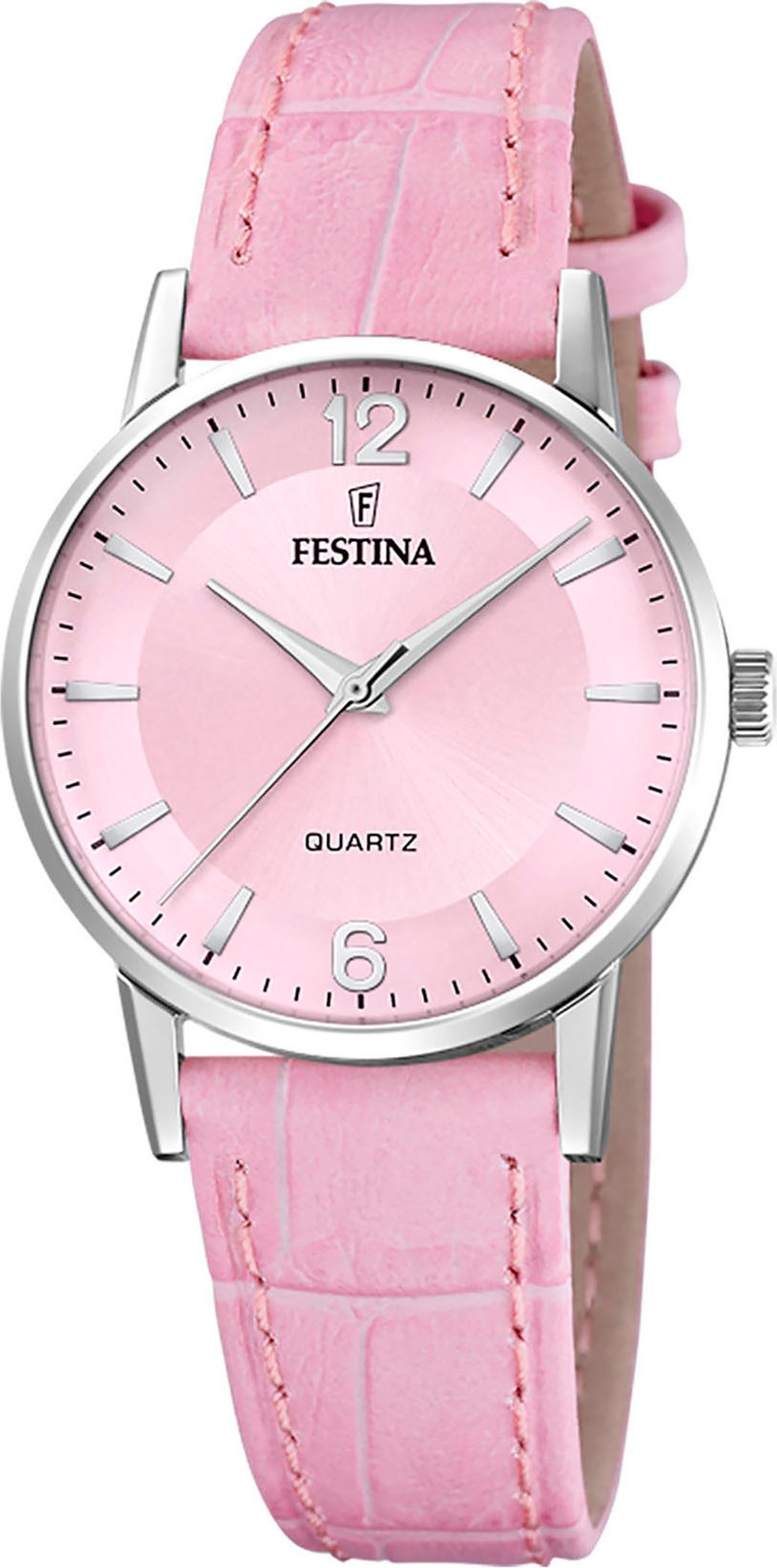 Festina Quarzuhr F20691/3, Armbanduhr, Damenuhr, Lederarmband, analog günstig online kaufen