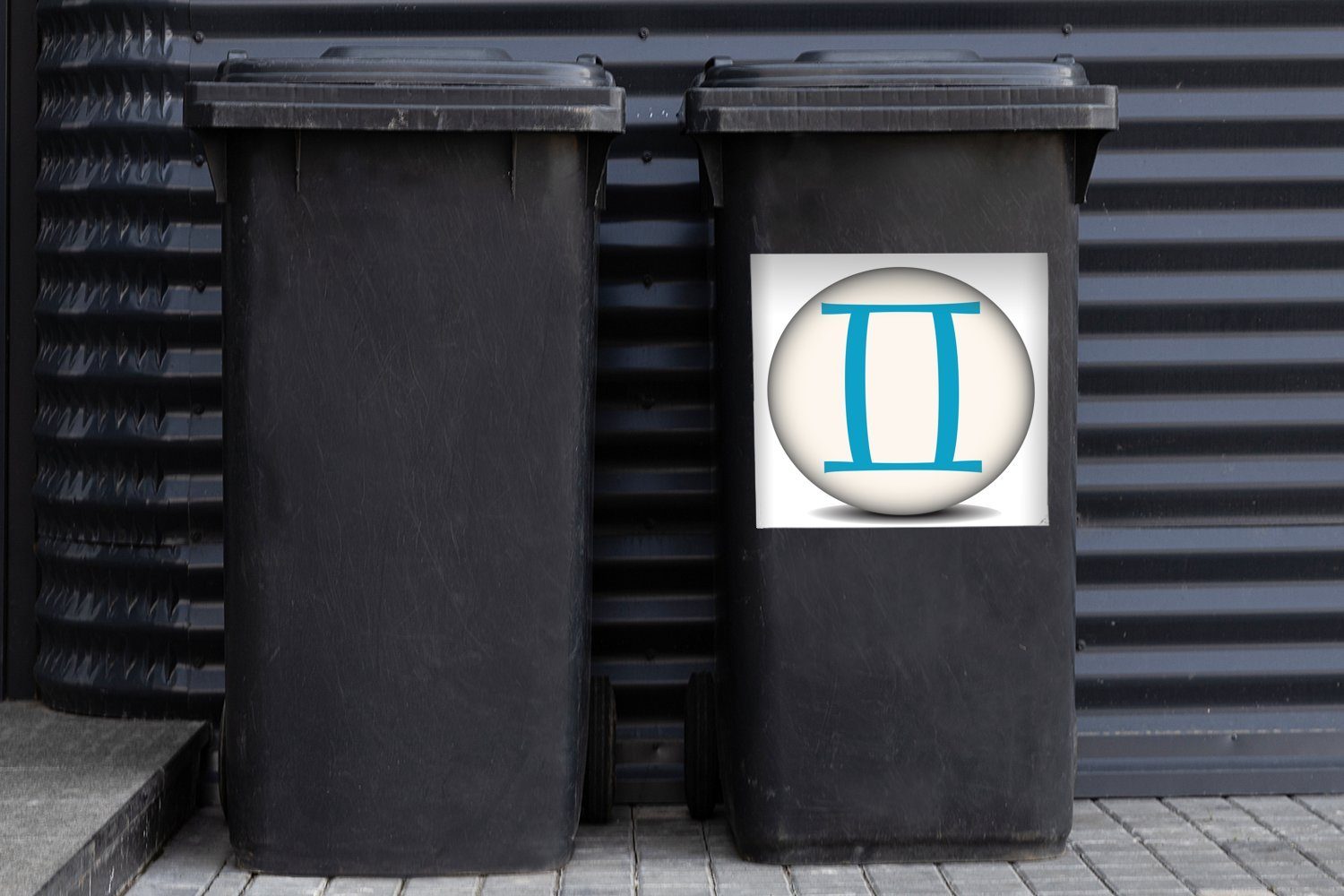MuchoWow (1 St), Eine Zwillinge Mülltonne, Container, Sticker, des Mülleimer-aufkleber, Sternbilds Abfalbehälter Wandsticker Piktogramm-Illustration