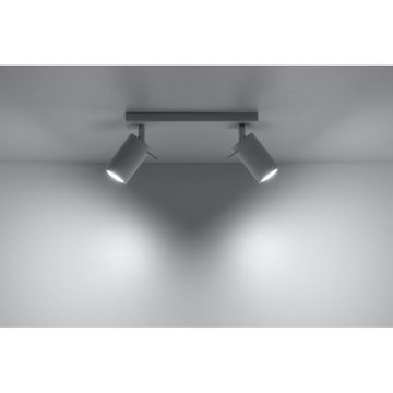 SOLLUX lighting Deckenleuchte Deckenlampe Deckenleuchte RING 2 weiß, 2x GU10, ca. 30x6x16 cm