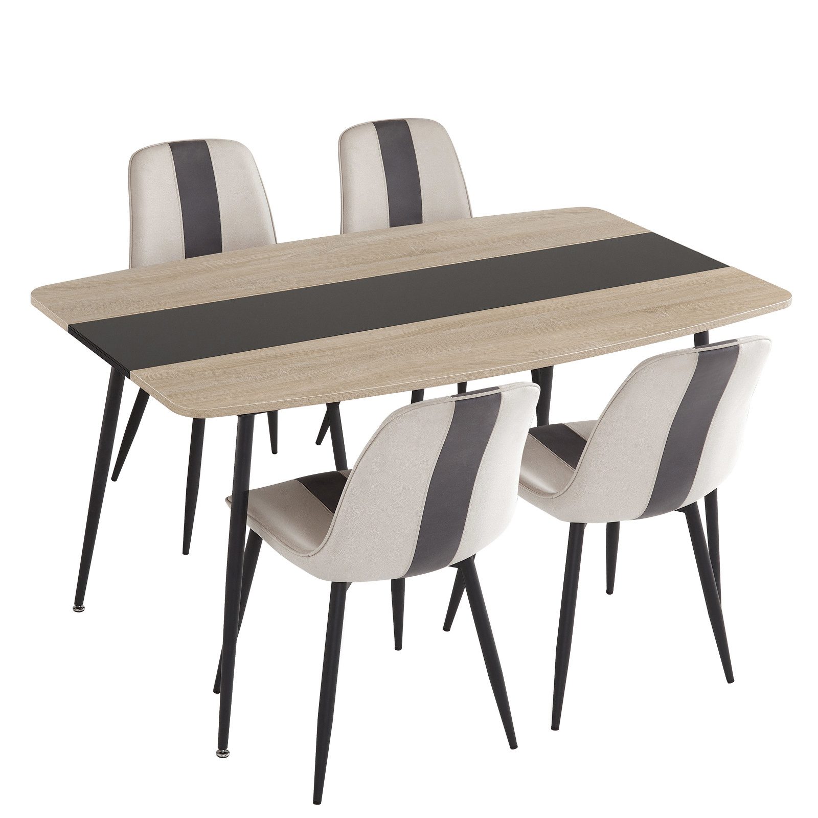 Mondeer Essgruppe Esszimmergruppe, (Set, 5/7-tlg), (1 Tisch mit 4/6 Stühlen günstig online kaufen