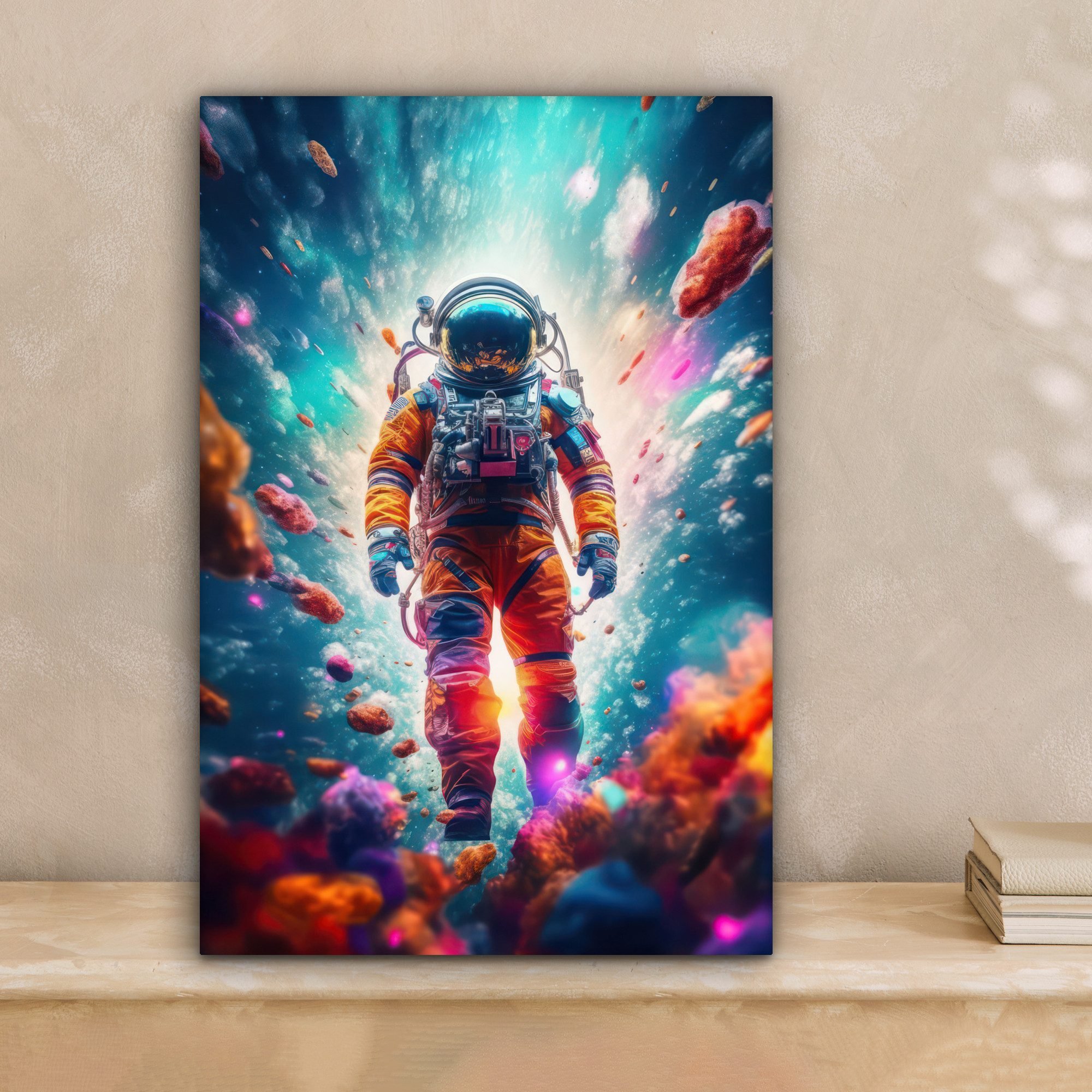 OneMillionCanvasses® Leinwandbild Astronaut - Neon - Meteorit - Neon, Fotod günstig online kaufen