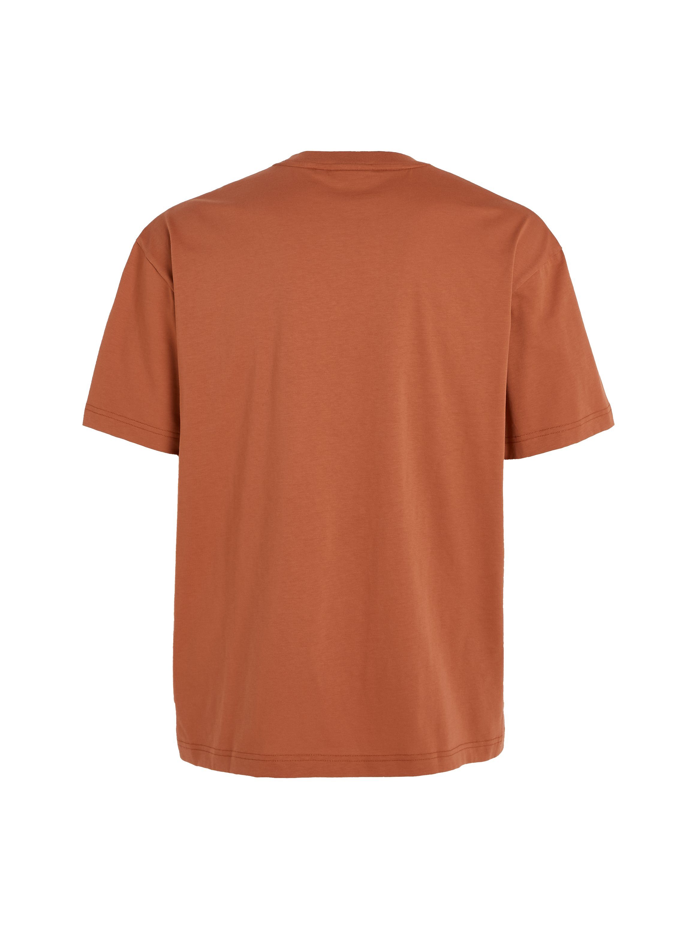 Calvin Klein T-Shirt LOGO Sun Copper HERO Markenlabel aufgedrucktem mit T-SHIRT COMFORT