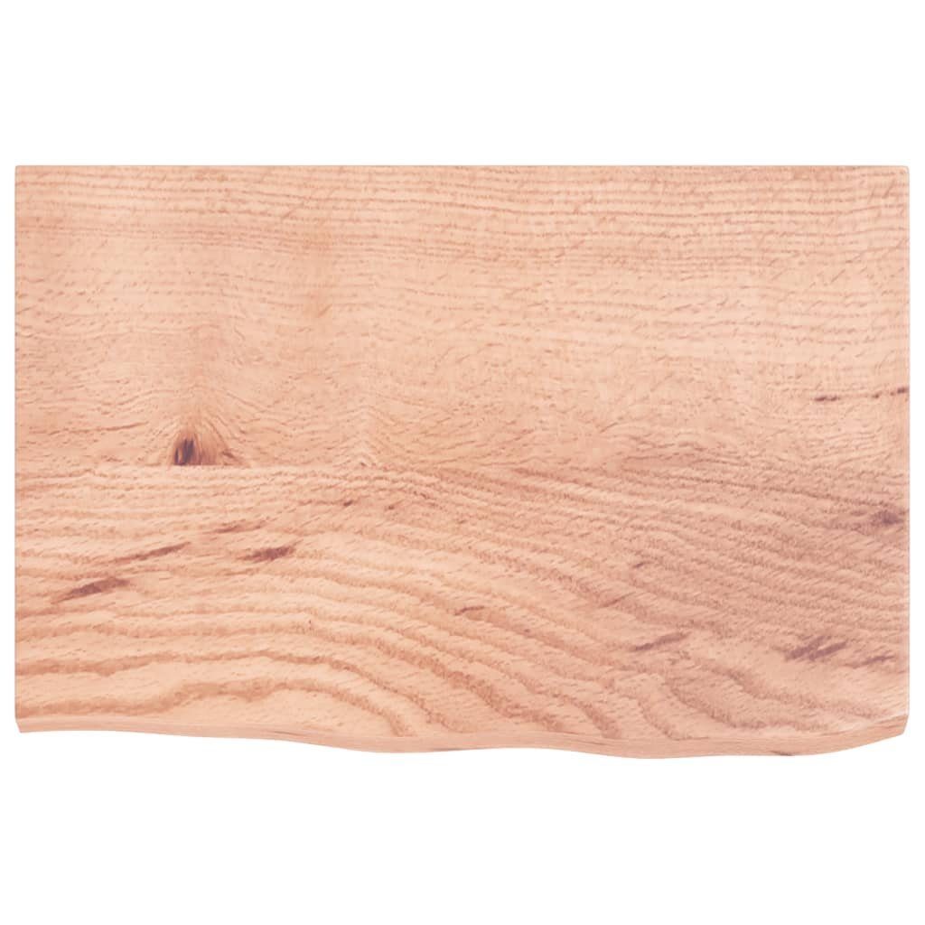 Eiche Tischplatte Massivholz Hellbraun Behandelt furnicato cm 60x40x2