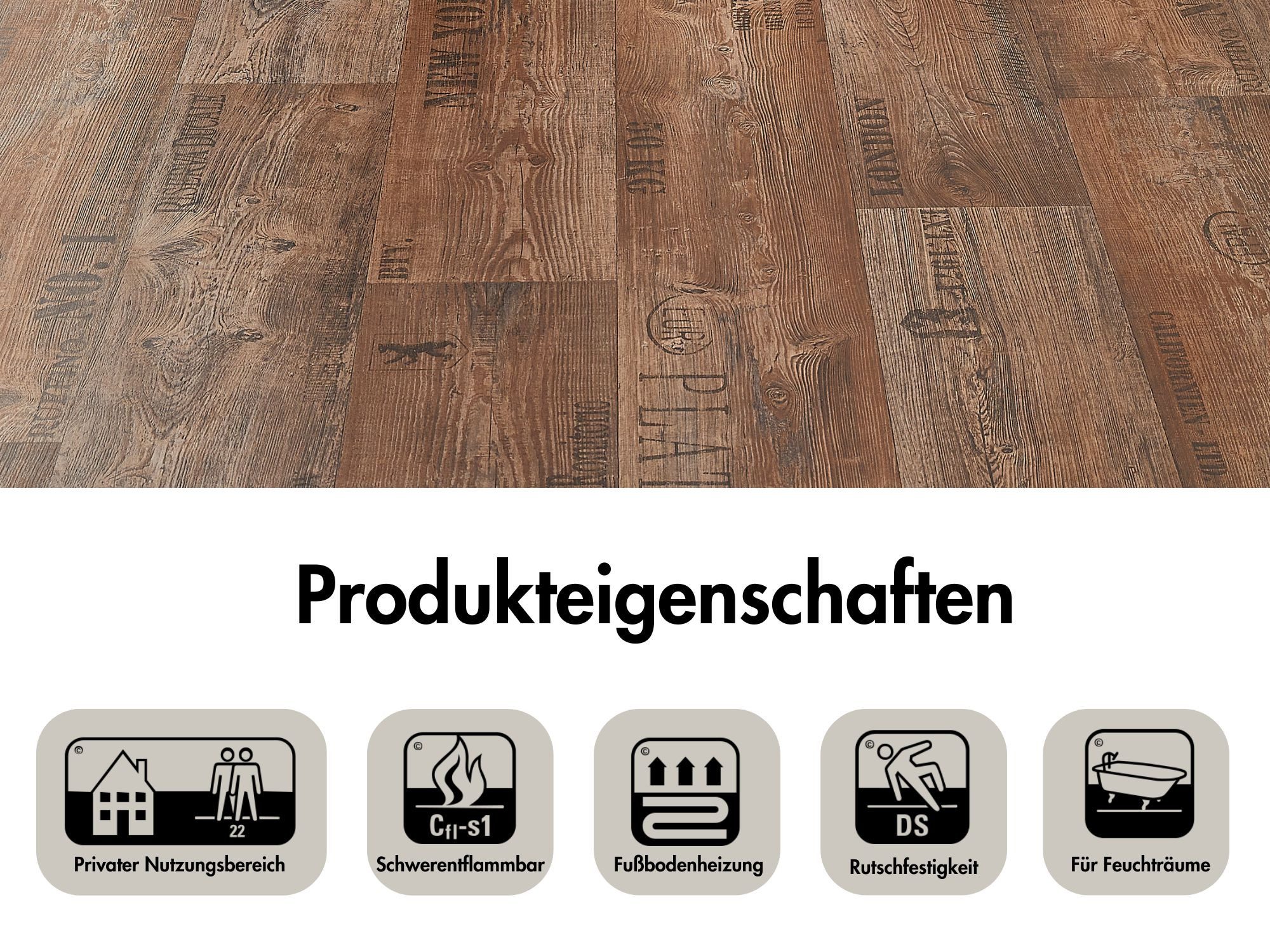 misento Vinylboden Silent in Holzoptik Vintage, trittschalldämmend, für Feuchtraum- und Privatbereiche, PVC Bodenbelag Meterware 200/400 cm breit, Stärke 2,8 mm – Bild 5 von 5