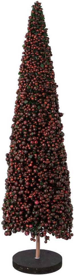 Creativ deco Dekobaum Weihnachtsdeko (1 St), auf hochwertiger Holzbase, mit  Perlen verziert, Höhe 50 cm