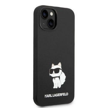 KARL LAGERFELD Handyhülle Case iPhone 14 Plus Katze Silikon schwarz 6,7 Zoll, Kantenschutz