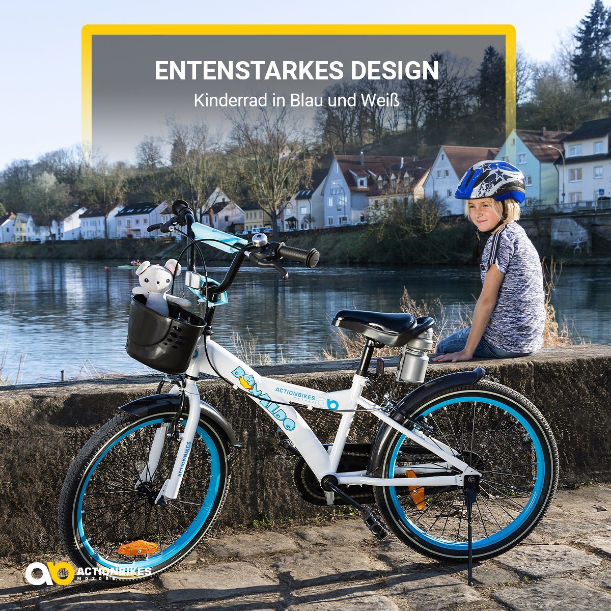 Actionbikes Motors Kinderfahrrad Kinder Fahrrad BMX Donaldo inkl. Korb, 1 Gang, ohne Schaltung, (V-Brake-Bremsen, Luftbereifung, Schutzbleche)