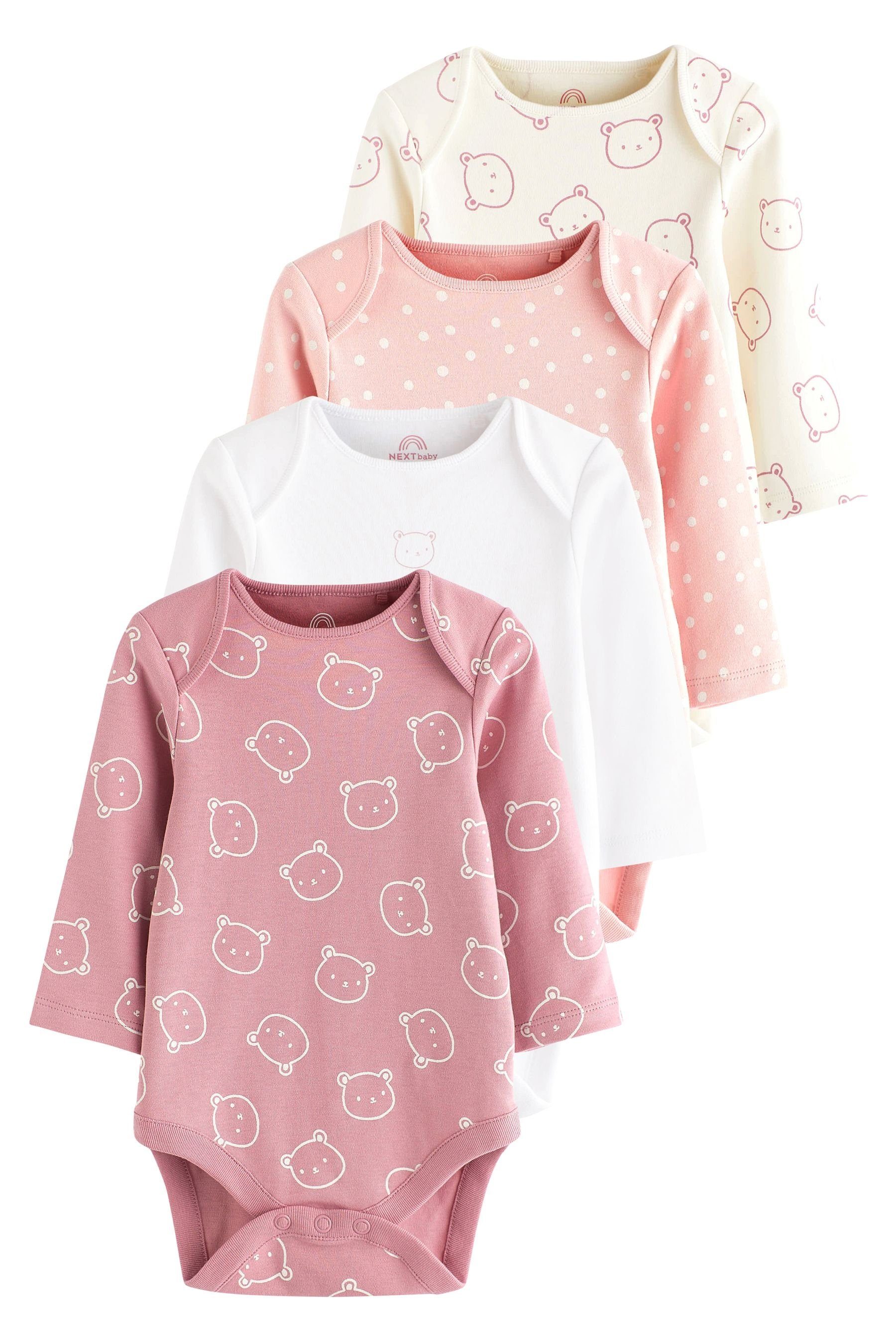 4er-Pack Langarmbody Arm mit langem Next Baby-Bodysuits (4-tlg)