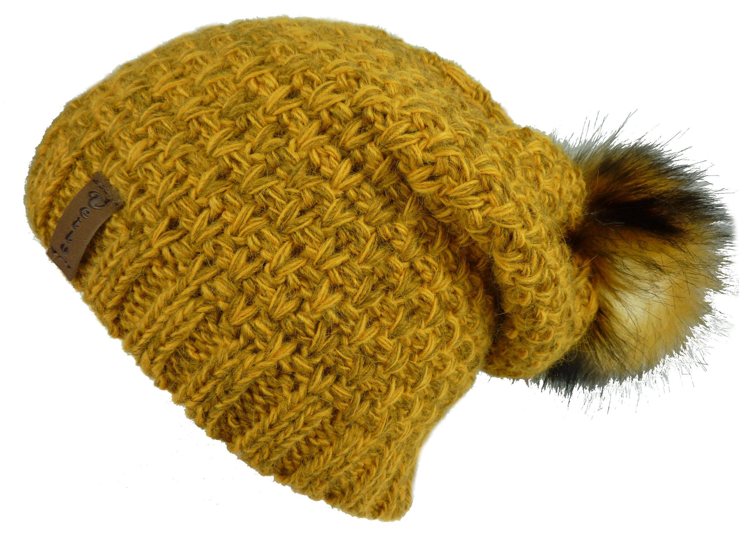 Taschen4life Strickmütze Damen Mütze & Schal Set 38.03 (2 teilig, Kombi Set Longbeanie & Loopschal) Rundschal als Loop, Beanie leicht gefüttert, lockerer Strick