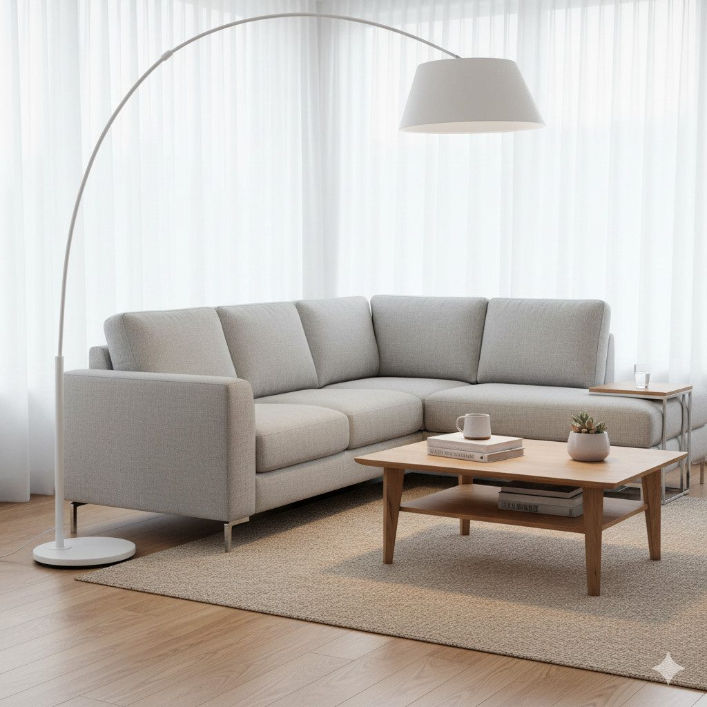 Zuiver Stehlampe Bogenlampe Arc Weiß Elegante Design-Stehleuchte von Zuiver, ohne Leuchtmittel