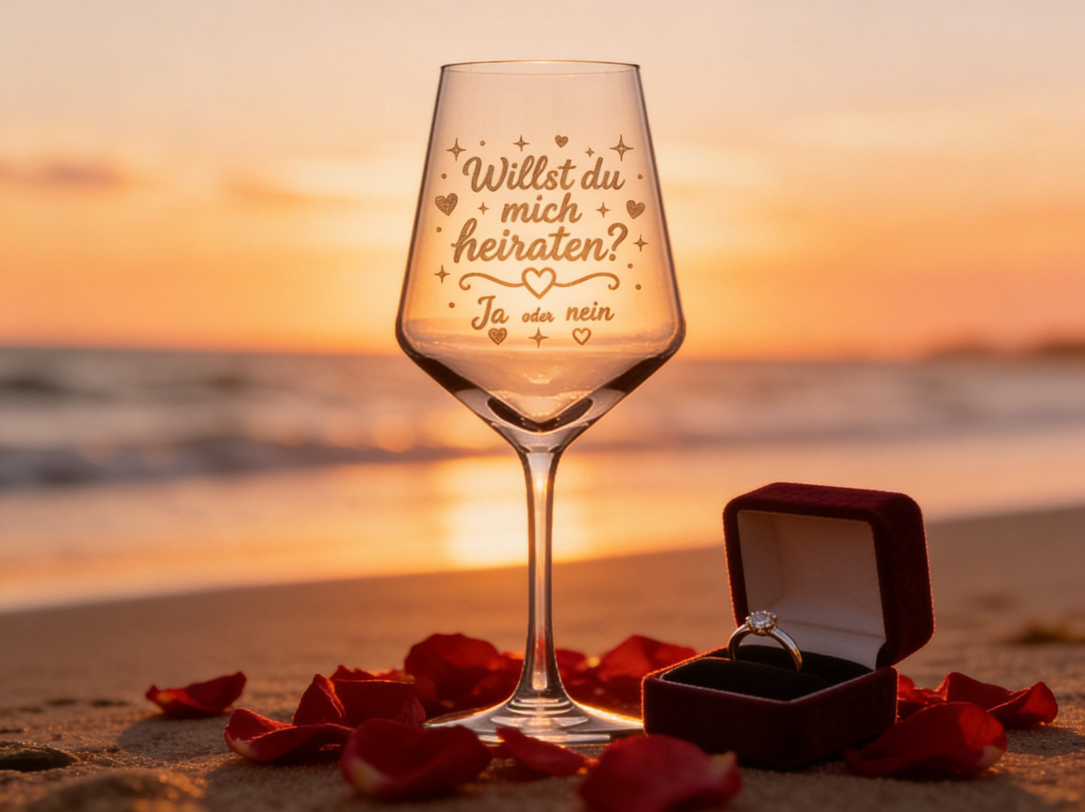Valhalla Weinglas Valhalla Weinglas Gravur Hochzeit - Willst Du mich heiraten?, 1-tlg., Glas, Atemberaubende Darstellung