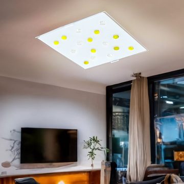 etc-shop LED Deckenleuchte, Leuchtmittel inklusive, Warmweiß, Design Decken Lampe Gäste Schlaf Zimmer Glas Stein