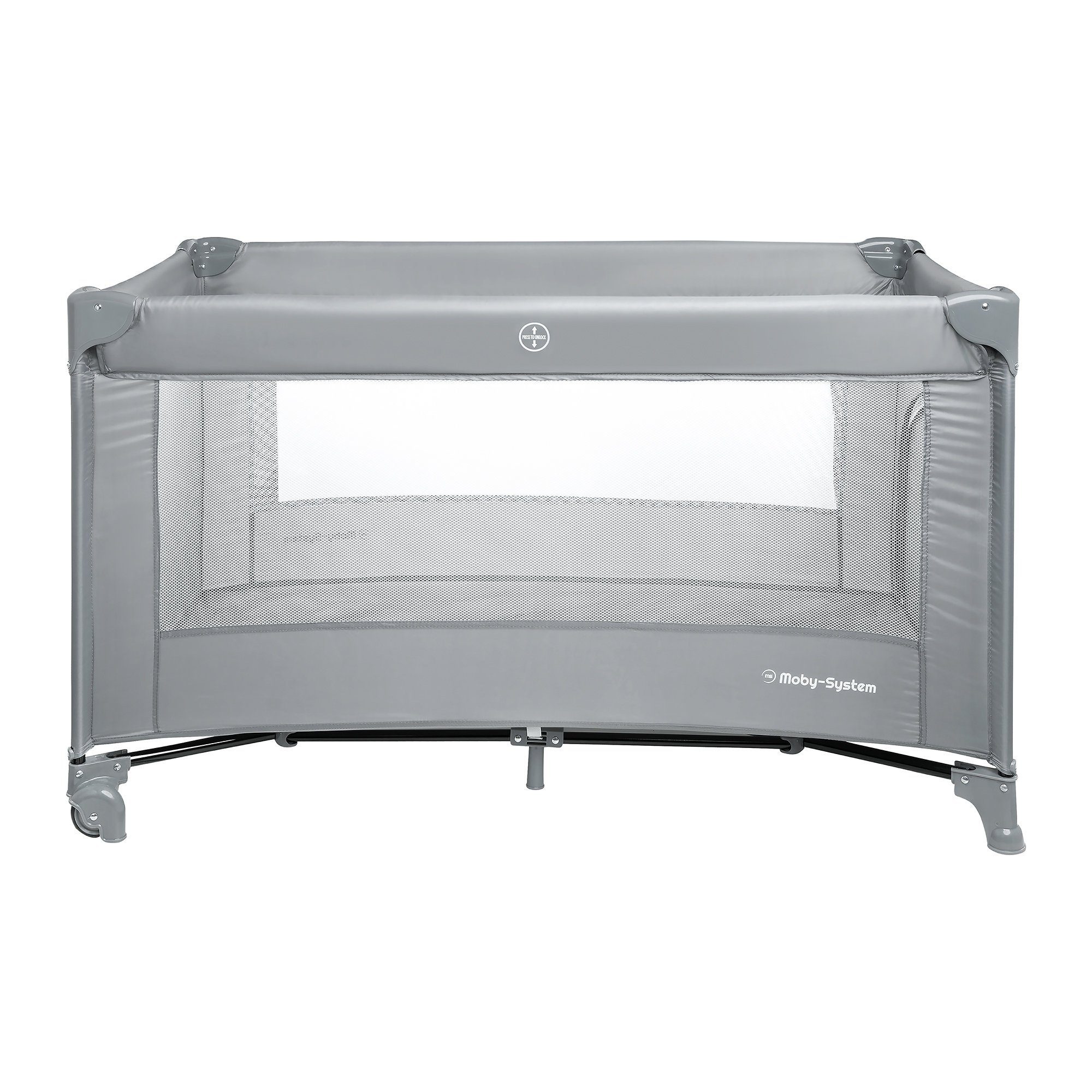 Moby-System Baby-Reisebett Multifunktionales Reisebett - Happy Traveller BASIC, Grau