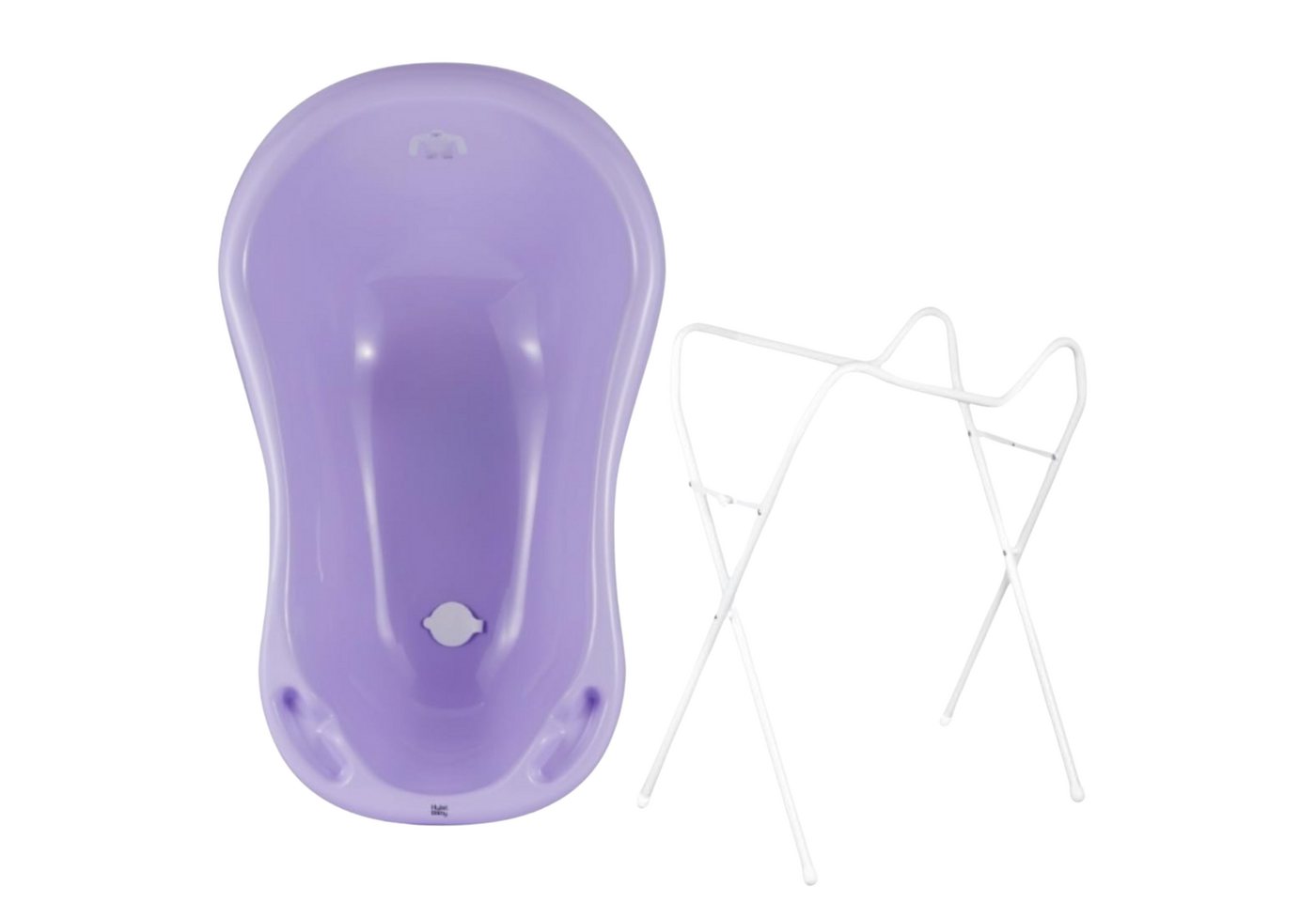 Hylat Baby Babybadewanne Hylat Baby Babybadewanne mit Gestell, TÜV Rheinland zertifiziert, Lite, (2-tlg), Hylat Baby Babywanne mit Gestell Lila