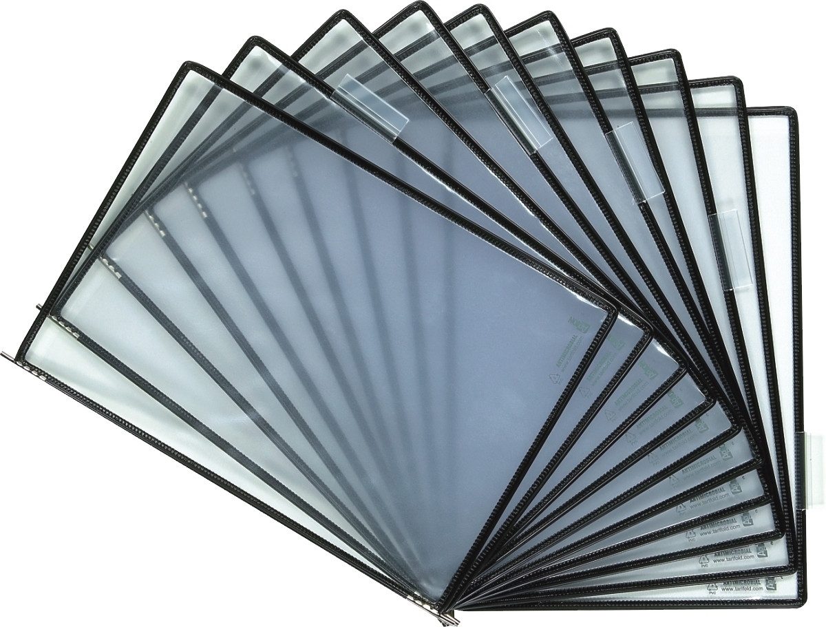 Fächermappe Sichttafeln Sterifold A4 PVC schwarz VE=10 Stück (10 Stück)