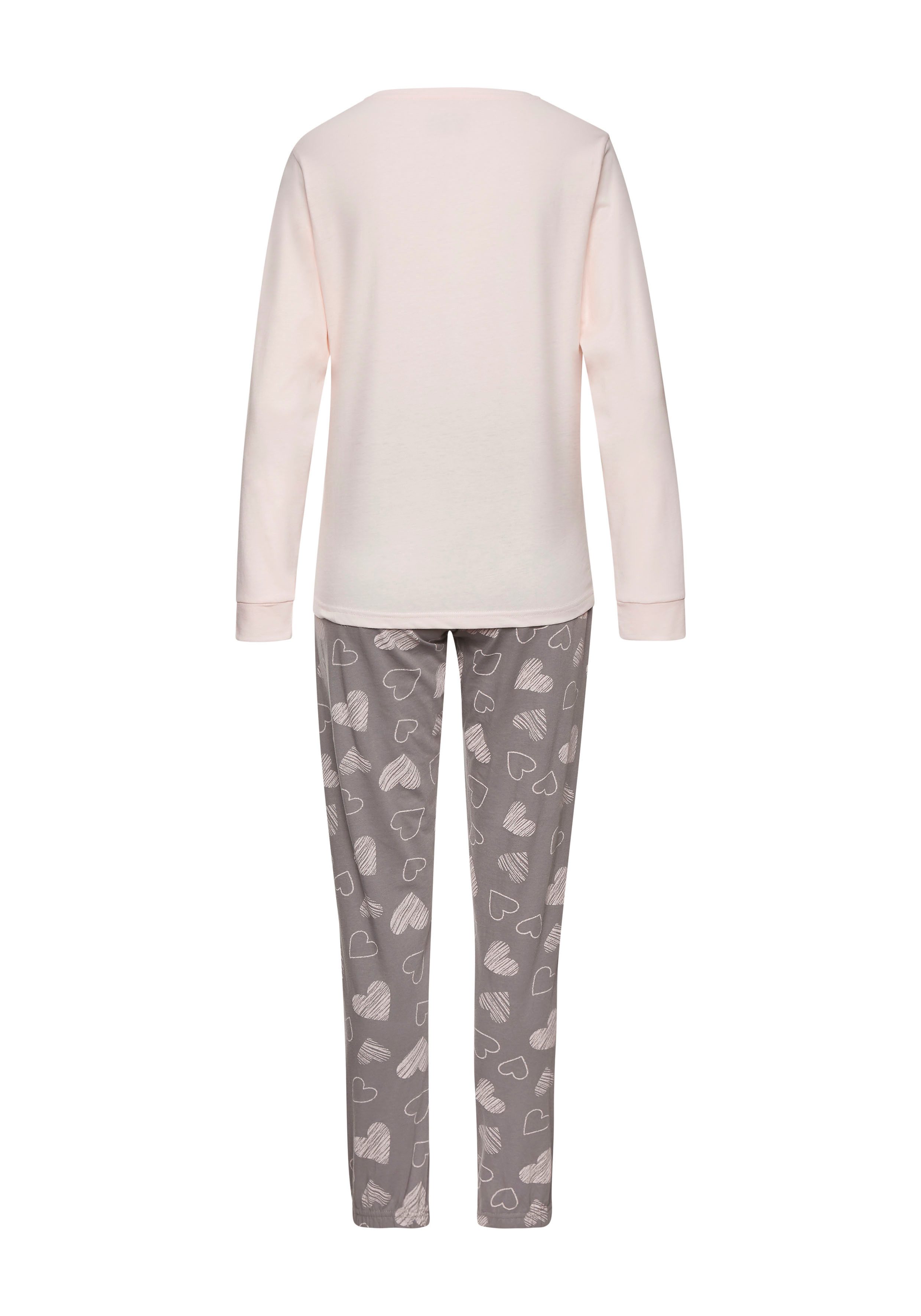 Vivance Dreams by Lascana Pyjama mit süßem Herzchen-Print – Bild 4 von 5