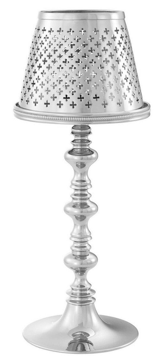 mit Accessoires Casa Deko x 16 Messing Teelichthalter Silber Luxus Lampenschirm 39 cm H. Padrino Ø Teelichthalter -
