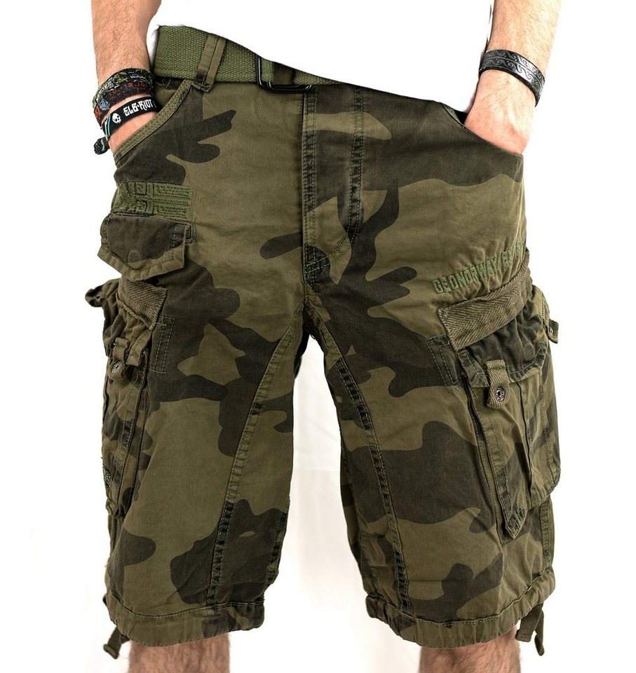 Geographical Norway Cargoshorts kurze Hose aus Baumwolle, Sommer-Bermuda (1-tlg) Herrenshorts mit Gürtel Größe S bis 5XL
