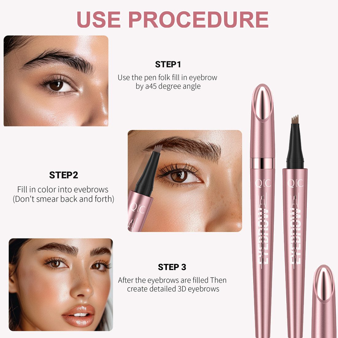 DEBAIJIA Augenbrauen-Stift Augenbrauenstift Natürlich Long Lasting Eyebrow Pencil