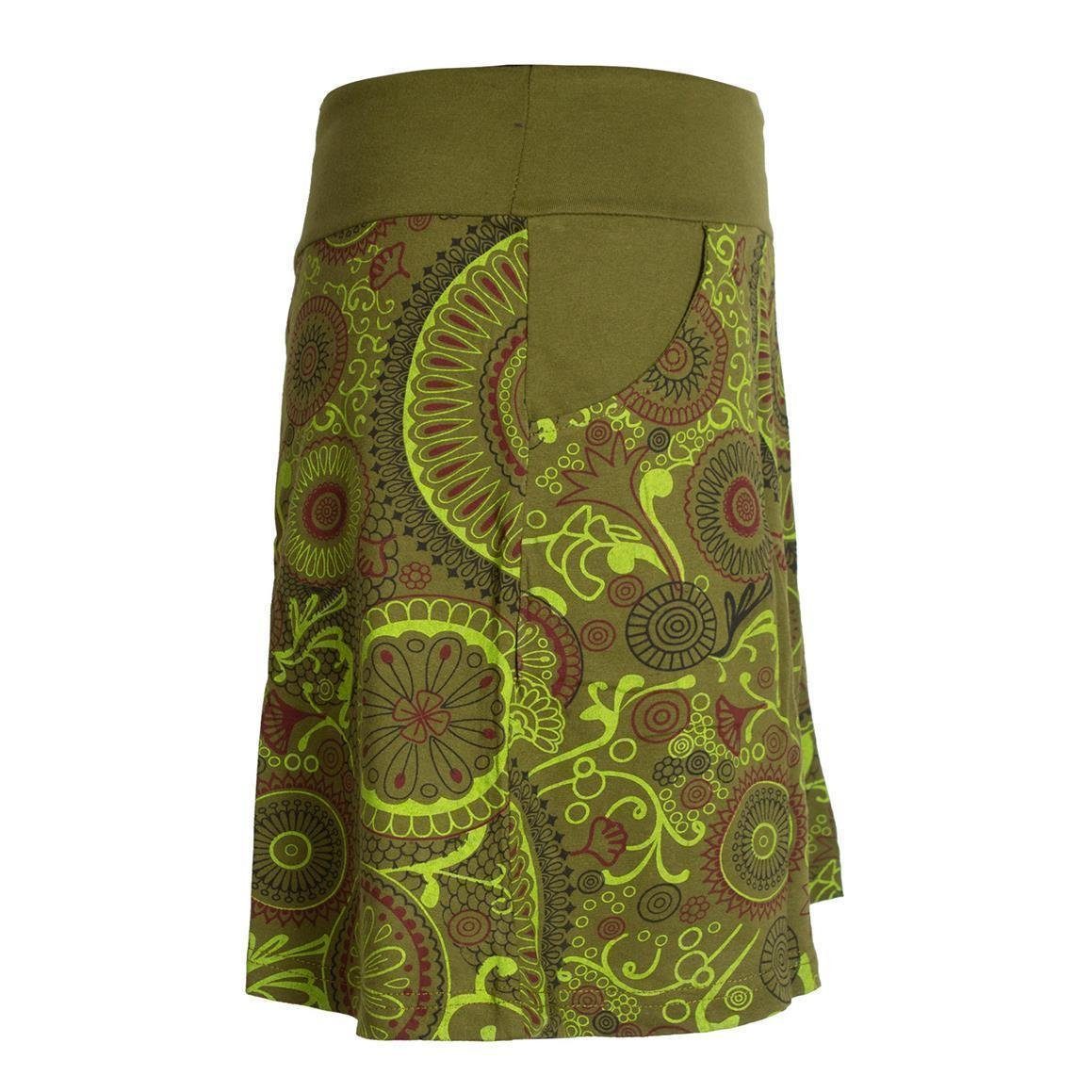 Vishes Minirock Rock bunt mit Mandalas und Blumen bedruckt Cacheur, Ethno, Goa, Hippie Style