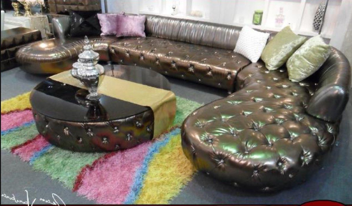 Xlmoebel Chesterfield-Sofa Luxus Ecksofa U-Form Wohnlandschaft in Gold, Wohnlandschaft 1 Teile, Made in Europa