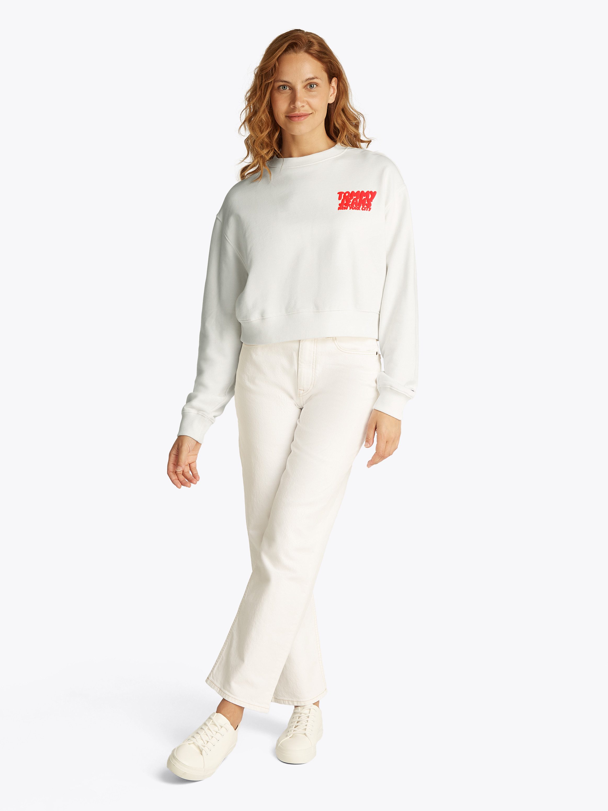 Tommy Jeans Sweatshirt TJW RLX CRP TJ BUBBLE CREW mit großem Logodruck auf dem Rücken