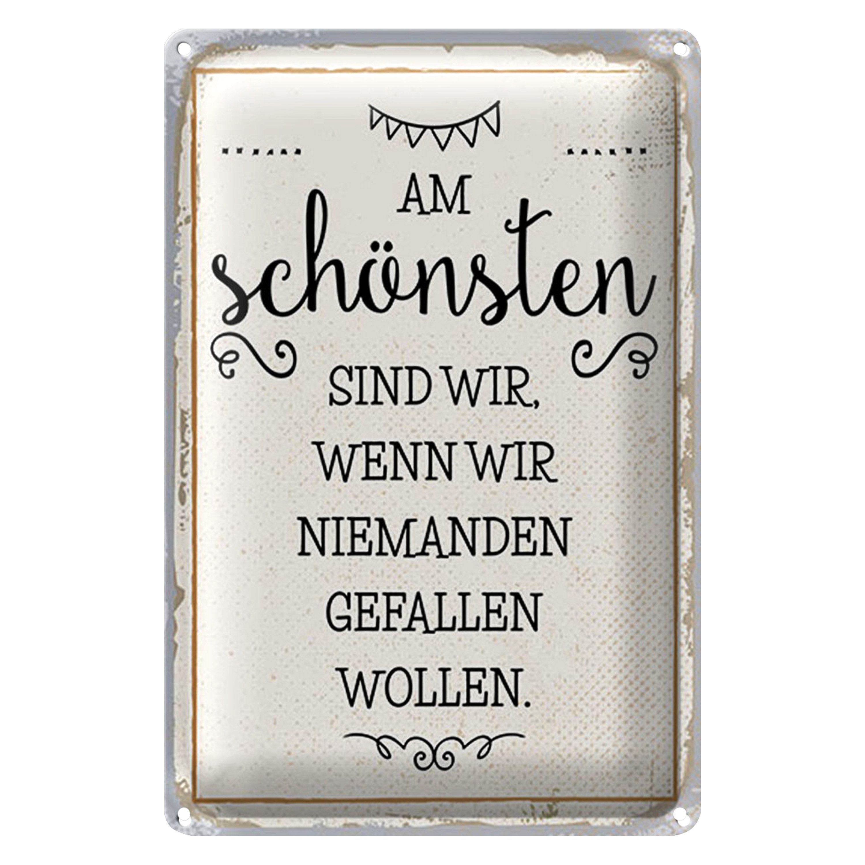 Metallschild Spruch 12x18cm Wenn wir niemanden gefallen wollen