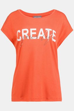 Gina Laura Rundhalsshirt T-Shirt Statement Rundhals Halbarm